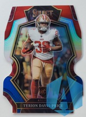 2022 Panini Select Premier Red White Blue Prizm Die-Cut #187 Tyrion Davis-Price